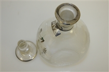 1920's Sterling Inlay Post-Swing Golfer Themed Rye Whiskey Glass Decanter with Stopper