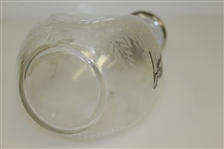 1920's Sterling Inlay Post-Swing Golfer Themed Rye Whiskey Glass Decanter with Stopper