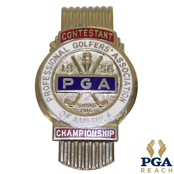 1956 PGA Championship at Blue Hills G&CC Contestant Badge - Jack Burke Winner