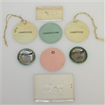 Eight 1940's Golf Contestant Badges - Oakland Open(x2), Dunlop, Lotus, and Others