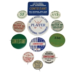 Twelve Misc. Undated Golf Contestant Badges - Multiple Tournaments