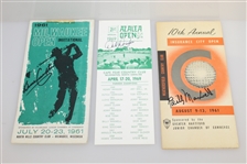 Seven Signed 1960's Golf Championship Programs/Pairings - Brewer, Maxwell, Devlin & Others JSA ALOA