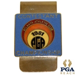 1981 PGA Championship at Atlanta Athletic Club Contestant Badge - Larry Nelson Winner