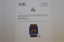 1981 PGA Championship at Atlanta Athletic Club Contestant Badge - Larry Nelson Winner