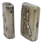 Vintage Lighter & Sterling Silver Match Safe - Very Good Condition