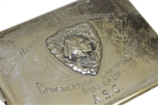 1933 Shenecossett Men's Invitation Tournament Consolation Championship Runner Up Engraved Cigarette Box