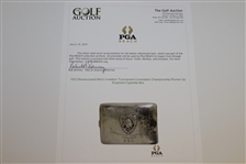 1933 Shenecossett Men's Invitation Tournament Consolation Championship Runner Up Engraved Cigarette Box