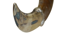 Ram Horn Inkwell Set with Silverplate Well, Golfing Figure, Horn Tips, & Spherical Inkwells
