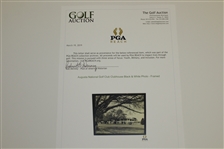 Augusta National Golf Club Clubhouse Black & White Photo - Framed