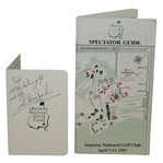 Tigers Father Earl Woods Signed Augusta National Scorecard & 1997 Spec Guide JSA ALOA