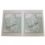 Two 1999 Masters Saturday Pairing Sheets Signed by Champ Mark OMeara JSA ALOA