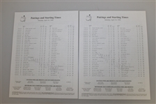 Two 1999 Masters Saturday Pairing Sheets Signed by Champ Mark O'Meara JSA ALOA