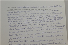 Herman Keiser Signed Hand-Written Full Page About Career Length & Wins JSA ALOA