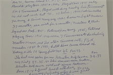 Herman Keiser Signed Hand-Written Full Page About Career Length & Wins JSA ALOA