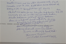 Herman Keiser Signed Hand-Written Full Page About Career Length & Wins JSA ALOA