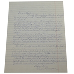 Paul Runyan Signed Hand-Written Full Page Letter with Smith, Wood, Harmon Content JSA ALOA