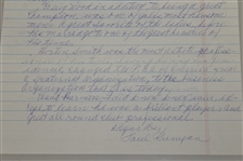 Paul Runyan Signed Hand-Written Full Page Letter with Smith, Wood, Harmon Content JSA ALOA