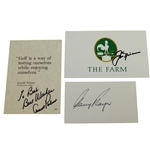 Big Three Individually Signed Cards - Arnold Palmer, Jack Nicklaus, & Gary Player JSA ALOA