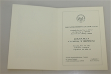 Jack Nicklaus Signed 1993 USGA Champion of Champions Museum Invite with Program JSA ALOA
