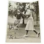 Hall of Famers Betsy Rawls & Betty Jameson Signed 1952 Western Open Wire Photo JSA ALOA