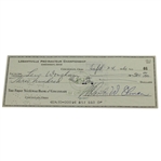 Lew Worsham Counter Signed Check for 1961 Pro-Am Championship Winnings JSA ALOA