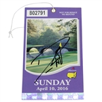 Danny Willett Signed 2016 Masters Sunday Ticket #B02791 JSA #DD17222