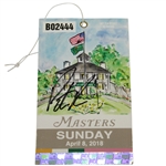 Patrick Reed Signed 2018 Masters Tournament Sunday Ticket #B02444 JSA #CC66588