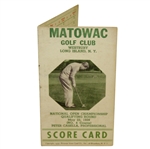 1939 Matowac Golf Club National Open Qualifier Scorecard with Horton Smith Tips