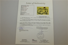 Tiger Woods Center Signed Masters Undated Embroidered Flag JSA FULL #Z20829