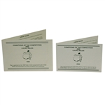 1999 & 2002 Masters USGA Rules & Conditions of the Competition and Local Rules Cards