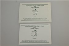 1999 & 2002 Masters USGA Rules & Conditions of the Competition and Local Rules Cards