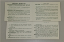 1999 & 2002 Masters USGA Rules & Conditions of the Competition and Local Rules Cards