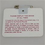 1986 Masters Tournament Series Badge #X12387 - Jack Nicklaus' Record 6th Green Jacket