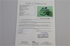 Jordan Spieth Signed 2015 Masters Tournament Embroidered Flag JSA FULL #Z93639