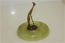 Bronze Golf Figure on Marble - Ashtray with stamped 'Austria' on Base - Karl Hagenauer likely