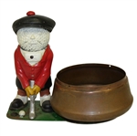 Vintage Dunlop Man in Red Coat Putting Ash Tray
