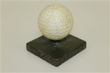 Cast Iron Golf Ball on Tee Desk Weight - 'Eastern Malleable Iron. Co. Naugatuck' Stamped