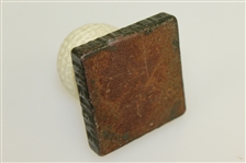 Cast Iron Golf Ball on Tee Desk Weight - 'Eastern Malleable Iron. Co. Naugatuck' Stamped