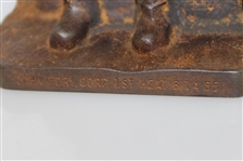 Cast Iron Golf Caddy with Golf Bag Doorstop - Stamped Jahn Foundry 1st Heat 6.14.65