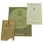Pine Valley Golf Club Member Pamphlet, Dormitory Quiet Info Card, & USGA Golf Journal