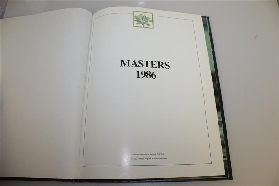 1986 Masters Tournament Annual - Jack Nicklaus 6th Green Jacket!