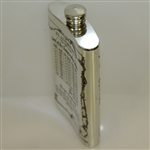 St. Andrews 'The Old Course' Pewter Flask with Course Layout - Great Condition with Original Funnel & Box