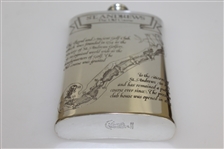 St. Andrews 'The Old Course' Pewter Flask with Course Layout - Great Condition with Original Funnel & Box