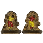 Vintage Bobby Jones Cast Iron Bookends by A.C. Williams - Some Original Paint