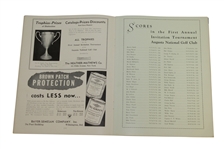 1934 Augusta National First Annual Invitation (Masters) Tournament Program - Excellent Condition!