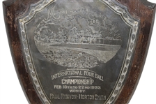 Horton Smith's 1933 International Four Ball Winners Plaque with Paul Runyan - Miami CC