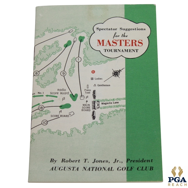 1955 Masters Tournament Spectator Guide - Cary Middlecoff Winner