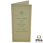 1954 Augusta National Gallery Guard General Outline Plan for Masters Tournament Booklet
