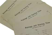 Complete 1942 Thursday, Friday, Saturday, & Sunday Masters Tournament Pairing Sheets