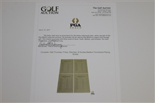 Complete 1942 Thursday, Friday, Saturday, & Sunday Masters Tournament Pairing Sheets